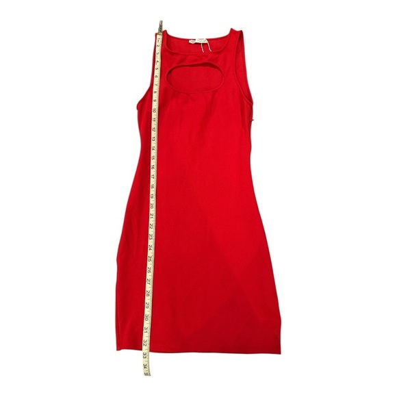 ZARA Red Mini Bodycon Dress Cut Out Sz M Party Club Flattering - Picture 15 of 15